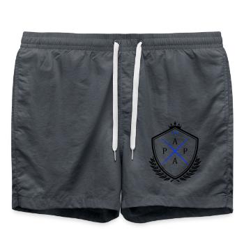 Écusson de papa papa - Short de bain - charbon - Devant - AI Model Male 185 light (185cm)