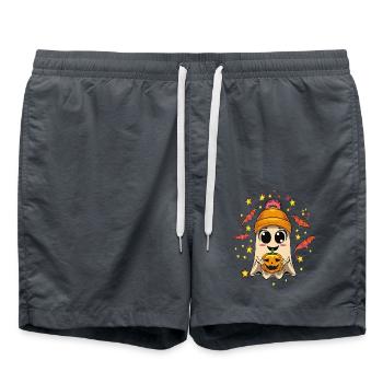 Cheerful ghost with Halloween flair - Swim Trunks - anthracite - Front - AI Model Male 185 light (185cm)
