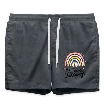 Schwangerschaft Baby Bauch - Kleines Wunder - Badeshorts - Anthrazit - Vorne - AI Model Male 185 light (185cm)