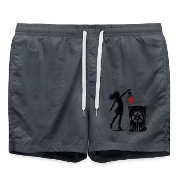 FCK NZS - Against the Right - keep your environment clean - Swim Trunks - anthracite - Front - AI Model Male 185 light (185cm)