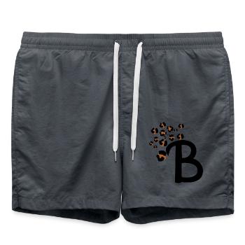 Lettre b motifs léopard - Short de bain - charbon - Devant - AI Model Male 185 light (185cm)