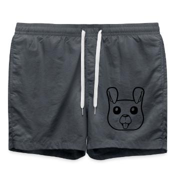 Dog Face Small Happy Puppy Pet - Swim Trunks - anthracite - Front - AI Model Male 185 light (185cm)