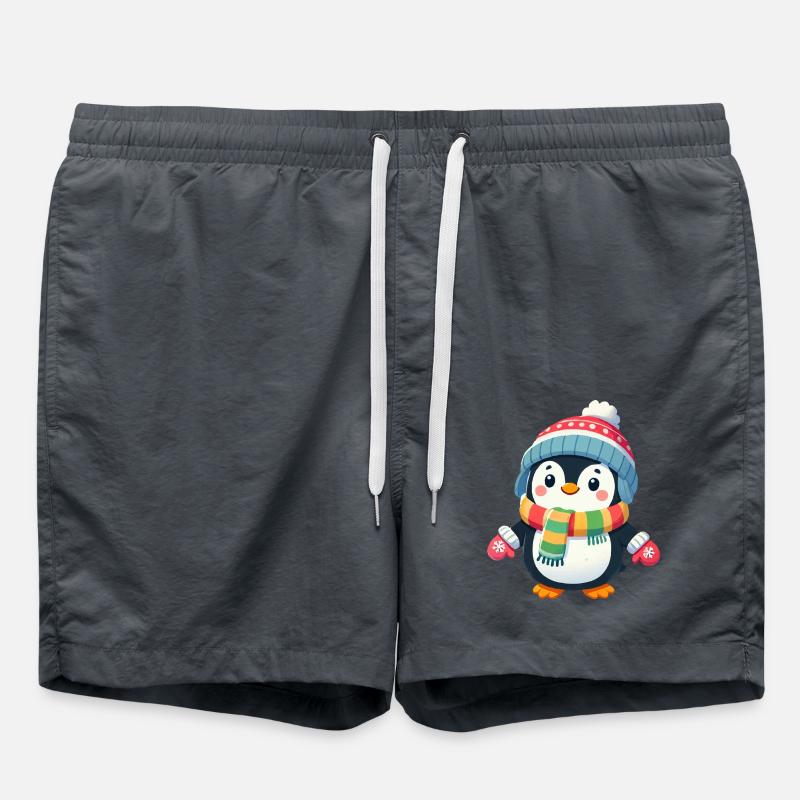 pinguin comic - Badeshorts - Anthrazit