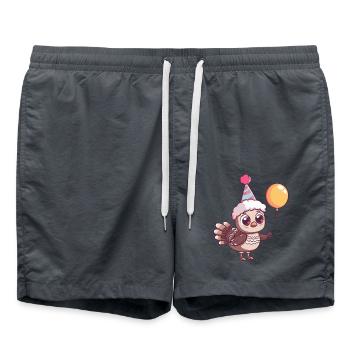 Dinde Anniversaire Bébé - Short de bain - charbon - Devant - AI Model Male 185 light (185cm)