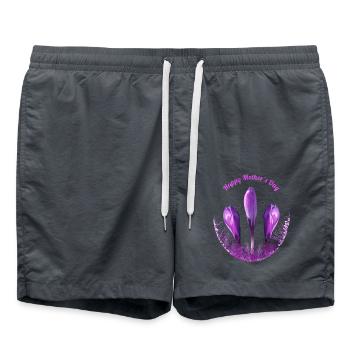 Krokusse Muttertag - Badeshorts - Anthrazit - Vorne - AI Model Male 185 light (185cm)