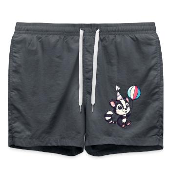 Skunk Birthday Baby - Swim Trunks - anthracite - Front - AI Model Male 185 light (185cm)