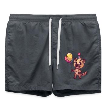 Hyène Anniversaire Bébé - Short de bain - charbon - Devant - AI Model Male 185 light (185cm)