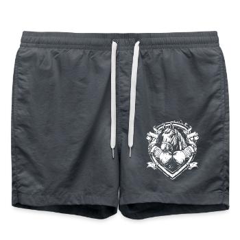 Pferd Boxer Fighter - Badeshorts - Anthrazit - Vorne - AI Model Male 185 light (185cm)