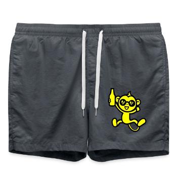 Affe Party Bier Lustig - Badeshorts - Anthrazit - Vorne - AI Model Male 185 light (185cm)