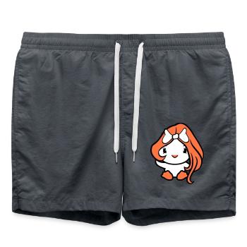 Vogel Dame Frau weiblich hübsches Gesicht Schleife - Badeshorts - Anthrazit - Vorne - AI Model Male 185 light (185cm)