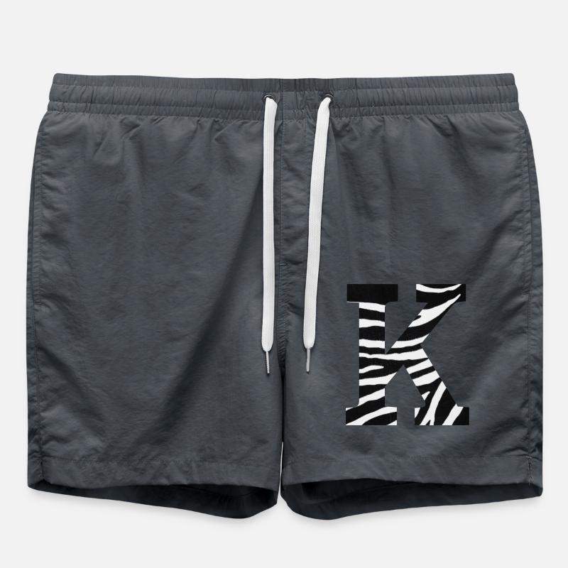 Lettre k zèbre - Short de bain - charbon