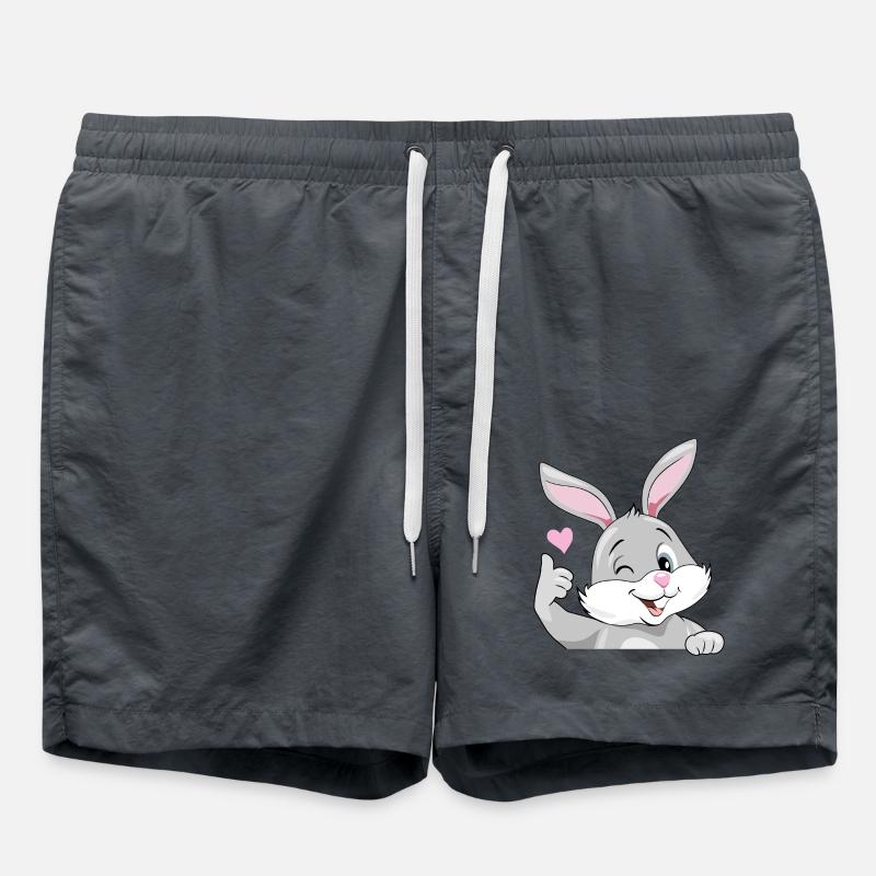 Sourire clin d’œil lapin aime - Short de bain - charbon