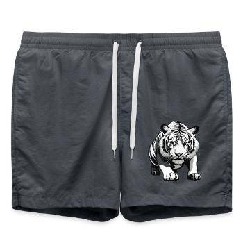 Tigre - Design animalier - Short de bain - charbon - Devant - AI Model Male 185 light (185cm)