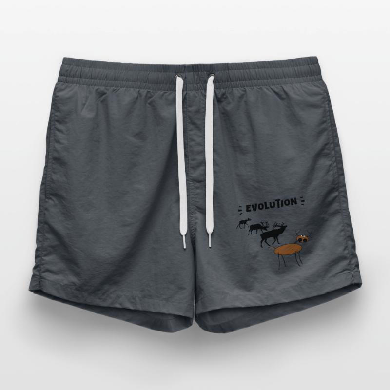 Die Evolution der Hirsche – Lustige Stadien der Evolution. Badeshorts