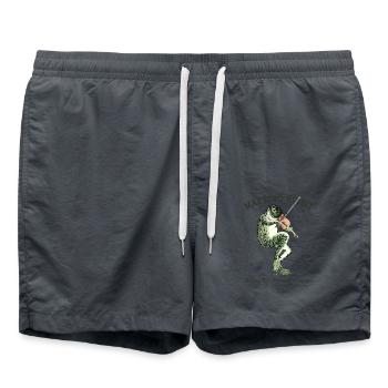 Cadeau Grenouille Vintage Violoniste Musique - Short de bain - charbon - Devant - AI Model Male 185 light (185cm)