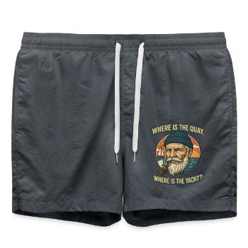 Where is the wharf, where is the yacht - Swim Trunks - anthracite - Front - AI Model Male 185 light (185cm)
