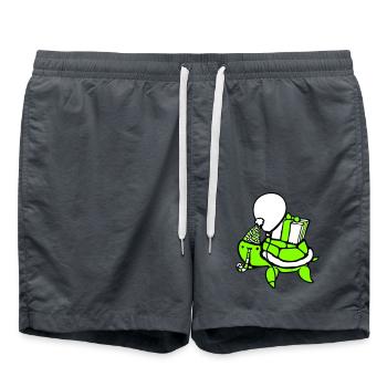 Water Turtle Birthday Party Balloon Hat - Swim Trunks - anthracite - Front - AI Model Male 185 light (185cm)