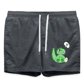 Dinomom's Little Heart - Swim Trunks - anthracite - Front - AI Model Male 185 light (185cm)