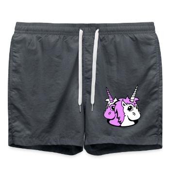 2 Einhorn Mädchen Team Hübsch Boden Loch Freunde - Badeshorts - Anthrazit - Vorne - AI Model Male 185 light (185cm)