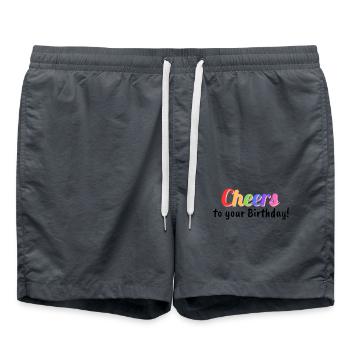 Cheers to your birthday - Badeshorts - Anthrazit - Vorne - AI Model Male 185 light (185cm)