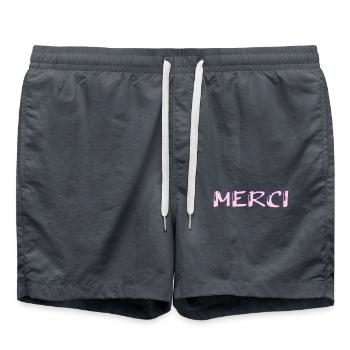 THANK YOU. THANKS. THANK YOU. BIRTHDAY. BIRTH. - Swim Trunks - anthracite - Front - AI Model Male 185 light (185cm)