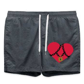 locked_heart - Swim Trunks - anthracite - Front - AI Model Male 185 light (185cm)