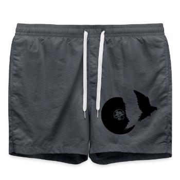 flying vinyl vogel - Badeshorts - Anthrazit - Vorne - AI Model Male 185 light (185cm)