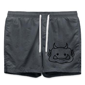 tête, le visage, oger doux mignon ork troll monstr - Short de bain - charbon - Devant - AI Model Male 185 light (185cm)