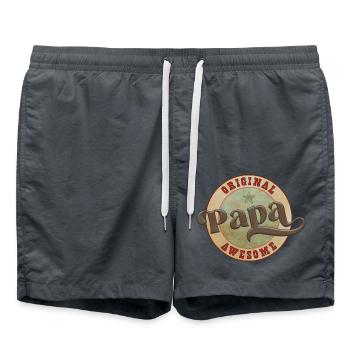 papa, papa, papa, papa, père - Short de bain - charbon - Devant - AI Model Male 185 light (185cm)