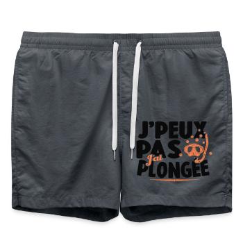 Je Peux Pas J'ai Plongée Diving Cadeau Plongeur - Short de bain - charbon - Devant - AI Model Male 185 light (185cm)