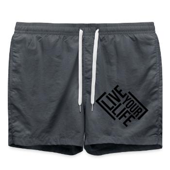 Live Your Life - Badeshorts - Anthrazit - Vorne - AI Model Male 185 light (185cm)