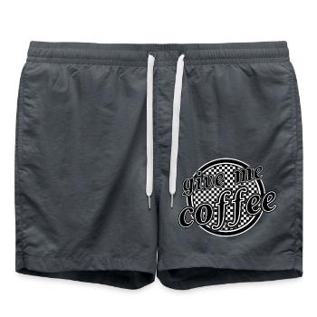 give me coffee - Badeshorts - Anthrazit - Vorne - AI Model Male 185 light (185cm)
