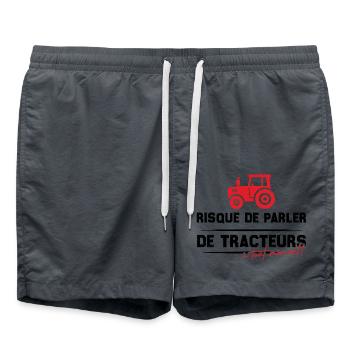 Risque de parler de tracteurs à tout moment - Short de bain - charbon - Devant - AI Model Male 185 light (185cm)
