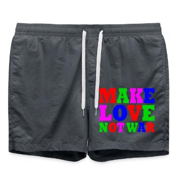Make love not war - Short de bain - charbon - Devant - AI Model Male 185 light (185cm)