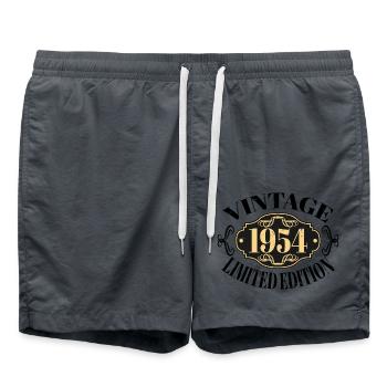 Vintage 1954 70th Birthday Men Women 70 Years Old - Swim Trunks - anthracite - Front - AI Model Male 185 light (185cm)
