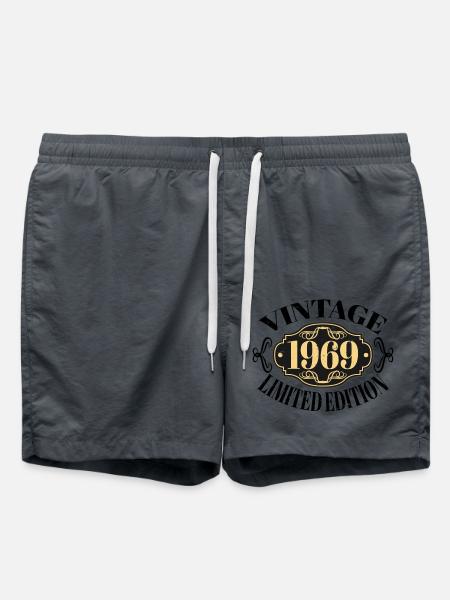 Vintage 1969 55th Birthday Men Women 55 Years Old - Swim Trunks - anthracite