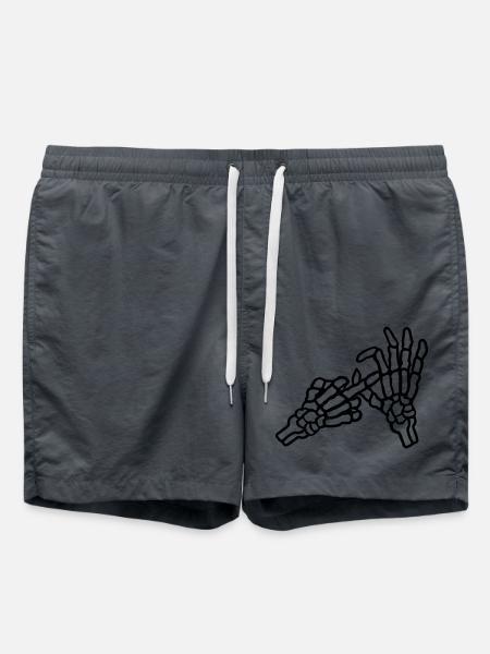 Middle Finger Hole Gesture Skeleton - Swim Trunks - anthracite