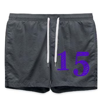 15 ANS. 15e ANNIVERSAIRE. ANNIVERSAIRE 15 ANS. 15 - Short de bain - charbon - Devant - AI Model Male 185 light (185cm)