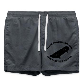 Skateboard Longboard Sakten Skater Skateboarding - Badeshorts - Anthrazit - Vorne - AI Model Male 185 light (185cm)