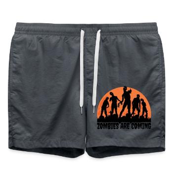 Les zombies arrivent Horreur effrayante Costume d’Halloween - Short de bain - charbon - Devant - AI Model Male 185 light (185cm)