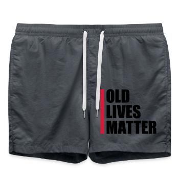 old lives matter quote - Swim Trunks - anthracite - Front - AI Model Male 185 light (185cm)