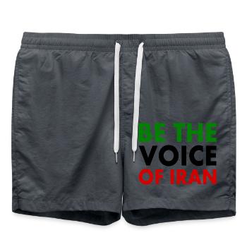 Be the voice of iran - Swim Trunks - anthracite - Front - AI Model Male 185 light (185cm)
