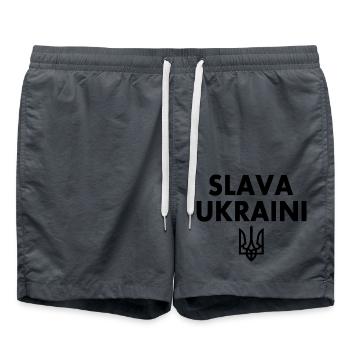 Slava ukraini - Short de bain - charbon - Devant - AI Model Male 185 light (185cm)