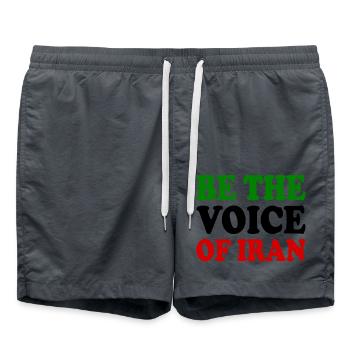 Be the voice of iran - Swim Trunks - anthracite - Front - AI Model Male 185 light (185cm)