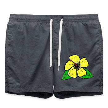 Tropische Blume - Badeshorts - Anthrazit - Vorne - AI Model Male 185 light (185cm)