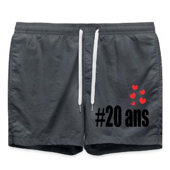 20 ANS. 20e ANNIVERSAIRE. ANNIVERSAIRE 20 ANS. 20 - Short de bain - charbon - Devant - AI Model Male 185 light (185cm)