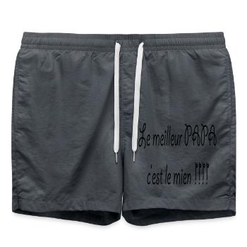 Le meilleur Papa c'est le mien !!! - Short de bain - charbon - Devant - AI Model Male 185 light (185cm)