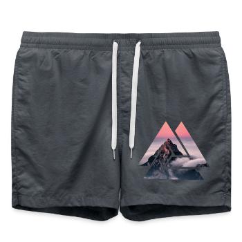 Geometrische Alpen Berge - Badeshorts - Anthrazit - Vorne - AI Model Male 185 light (185cm)