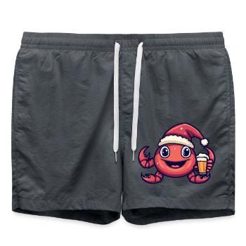 Crabe Crabe Bière Noël - Short de bain - charbon - Devant - AI Model Male 185 light (185cm)