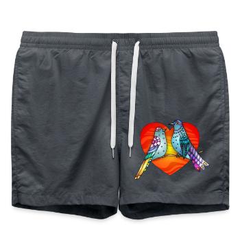Bunte Vögel - Badeshorts - Anthrazit - Vorne - AI Model Male 185 light (185cm)